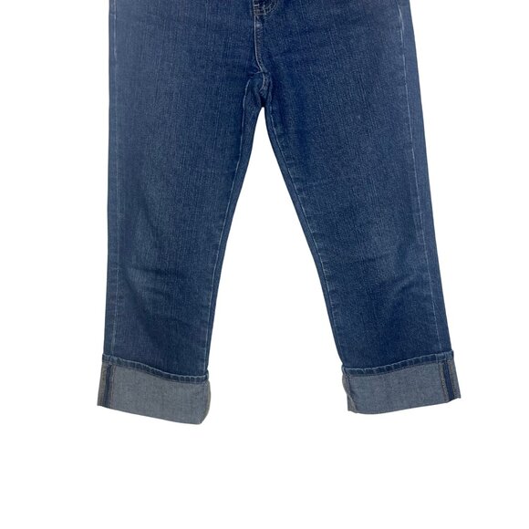 Calvin Klein Lean Cuffed Jeans Womens Size 10 Dark Wash Cropped - Picture 4 of 10